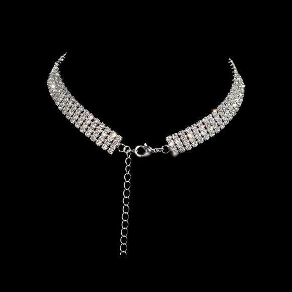 Diamond Glam Bling Rhinestone Choker - Picture 2 of 2